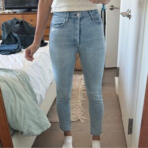 Citizens of Humanity Olivia High Rise Slim Ankle Denim Jeans - Light Wash - 25